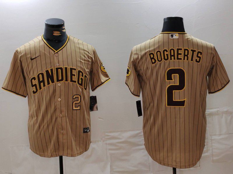 Men San Diego Padres #2 Bogaerts Brown Stripe Game 2024 Nike MLB Jersey style 3